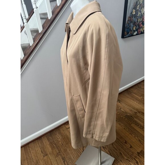 BURBERRY London Classic Laine Wool Trench Coat Camel Hair Zip Out Lining Size 16 - Picture 3 of 6